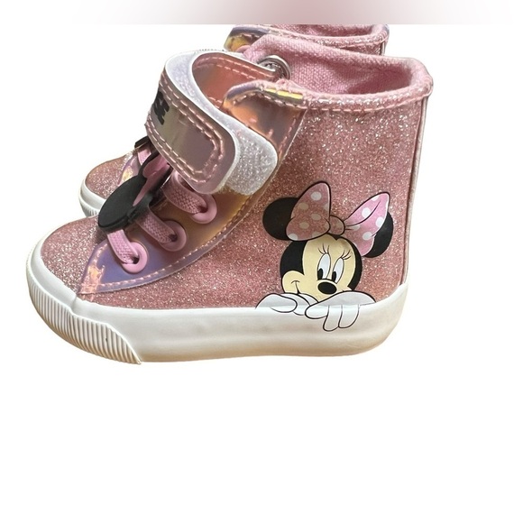 - Disney Minnie Mouse Girls Pink Glitter Shoes like new size 4 - Picture 5 of 8